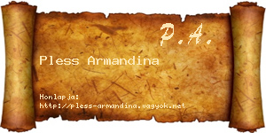 Pless Armandina névjegykártya